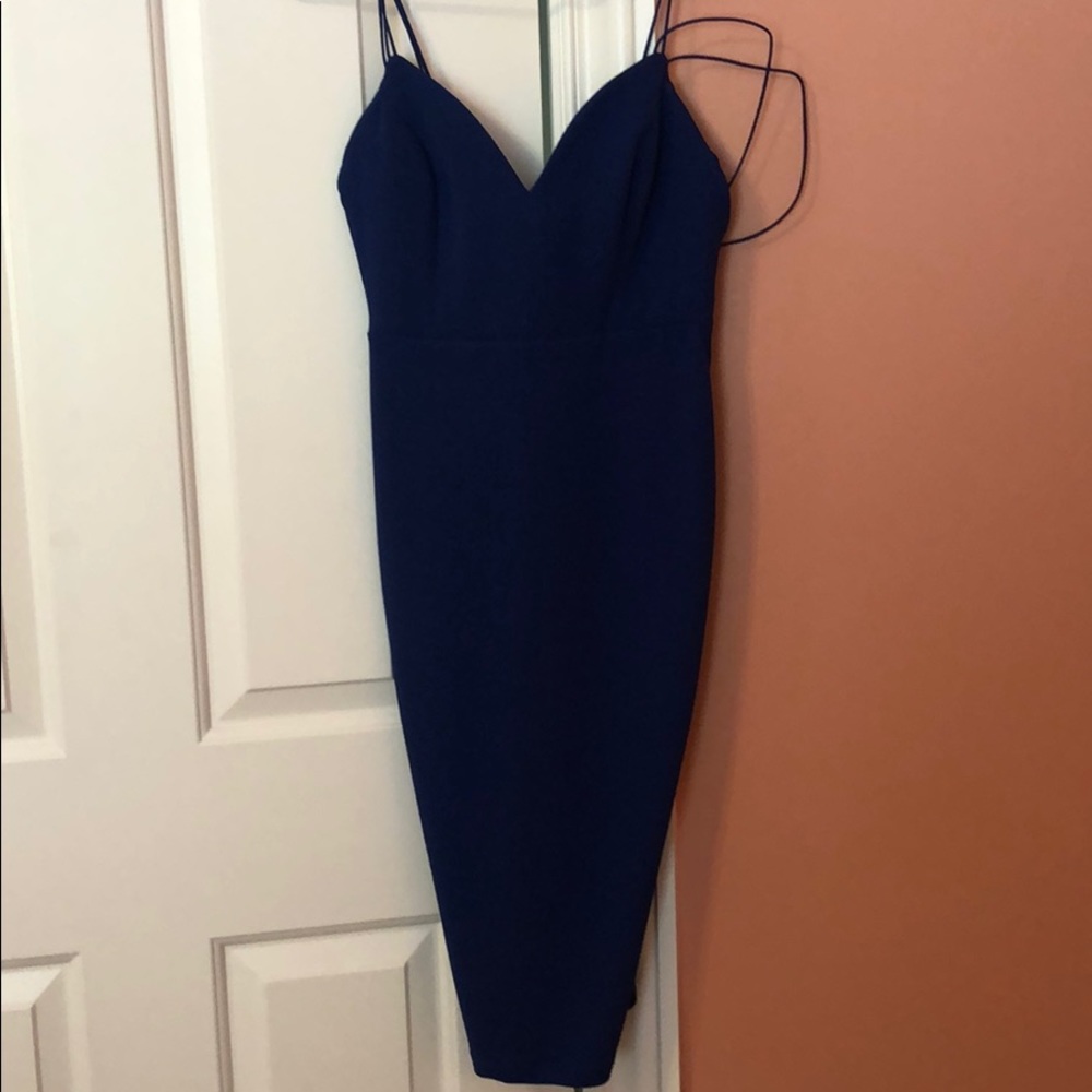 Royal blue V-neck dress